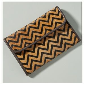 Anthropologie Magda Chevron Foldover Clutch NWT